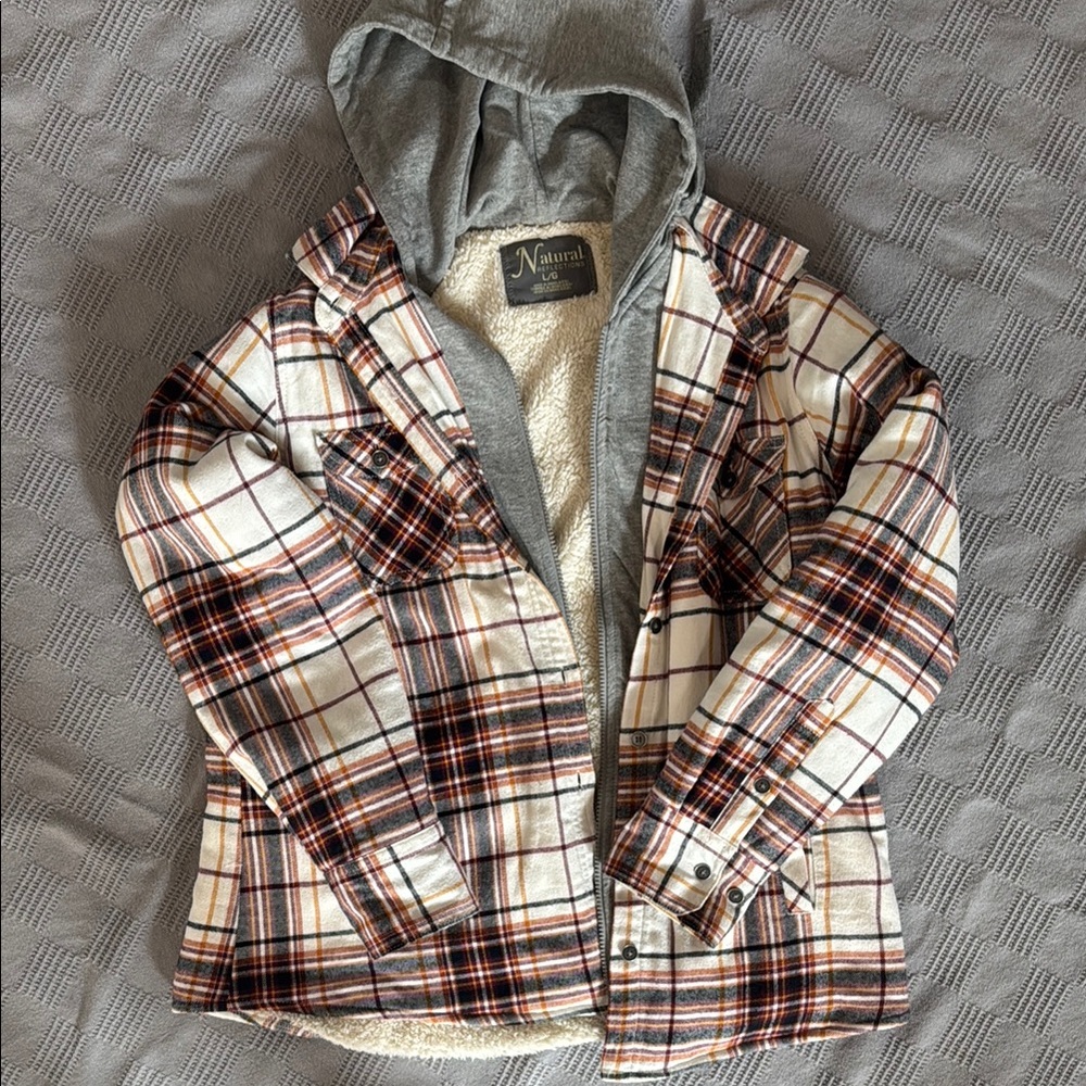 Cozy Plaid Jacket with Hood